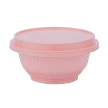 Double color plastic disposable bowl takeaway food bowl with lid